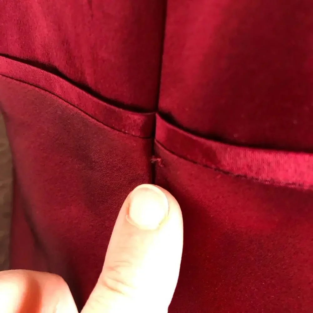Ann Taylor red wine satin peplum sleeveless top size 4